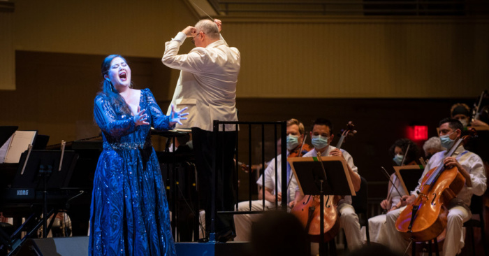An opera singer with the Chautauqua Symphony Orchestra