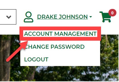 An arrow pointing to "Account Management"