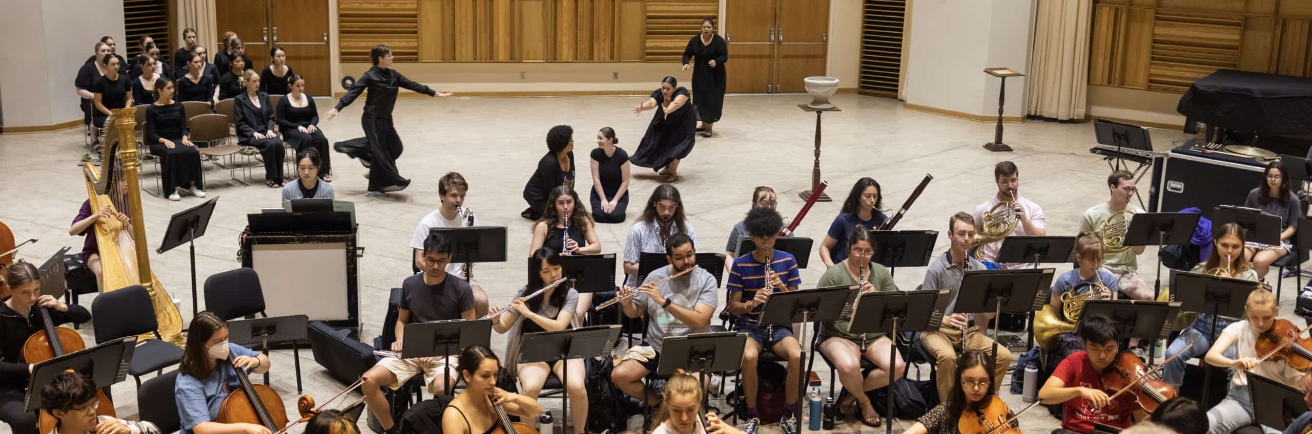 The Opera Conservatory rehearsing with the Music School Festival Orchestra
