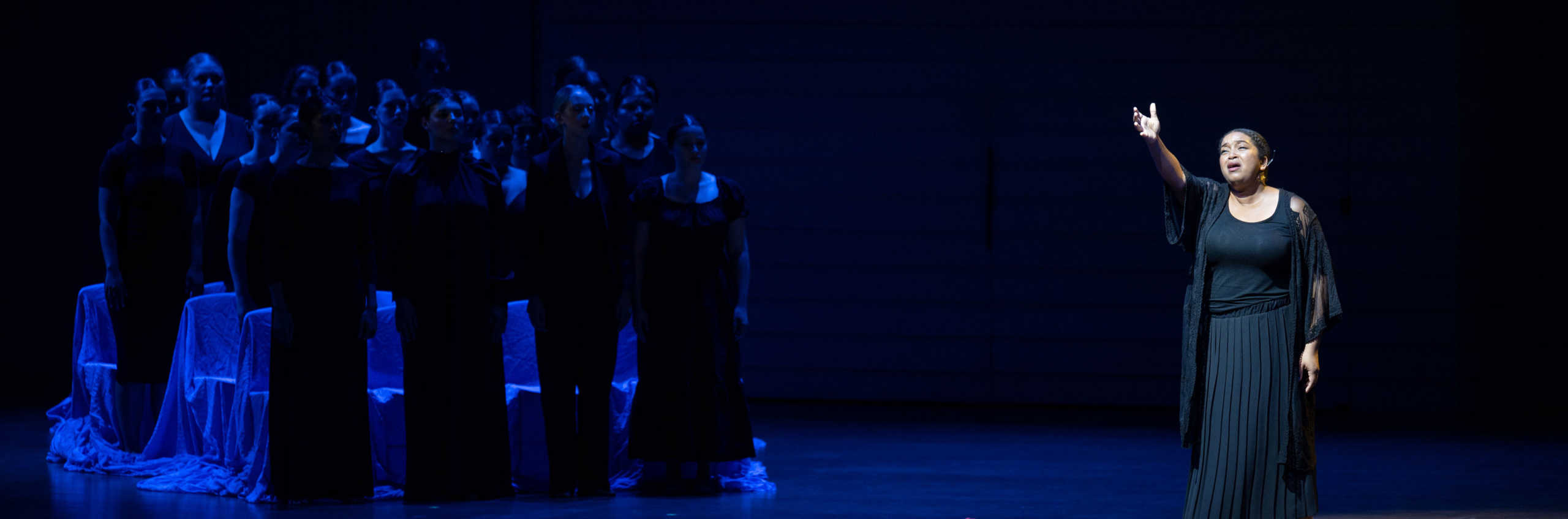 The opera conservatory performing Suor Angelica in the Amphitheater