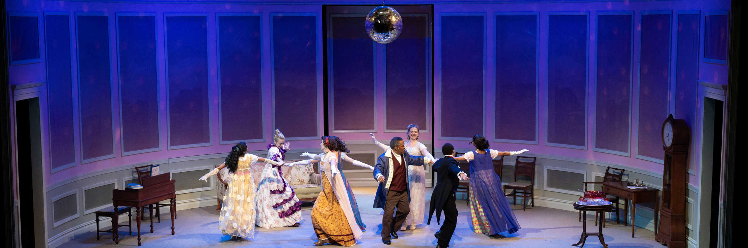 Actors dancing on the Pride and Prejudice set