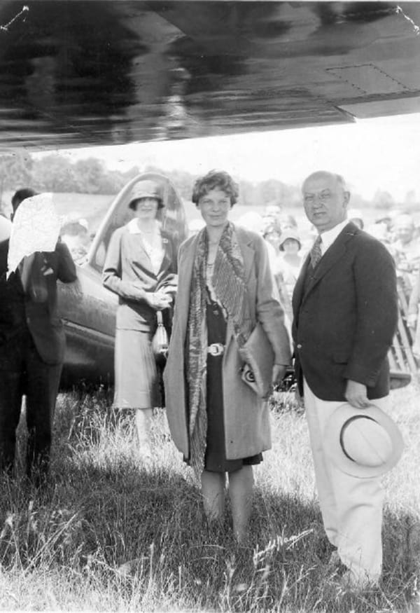Dr. Bestor Welcoming Amelia Earhart. July 20,1929. 