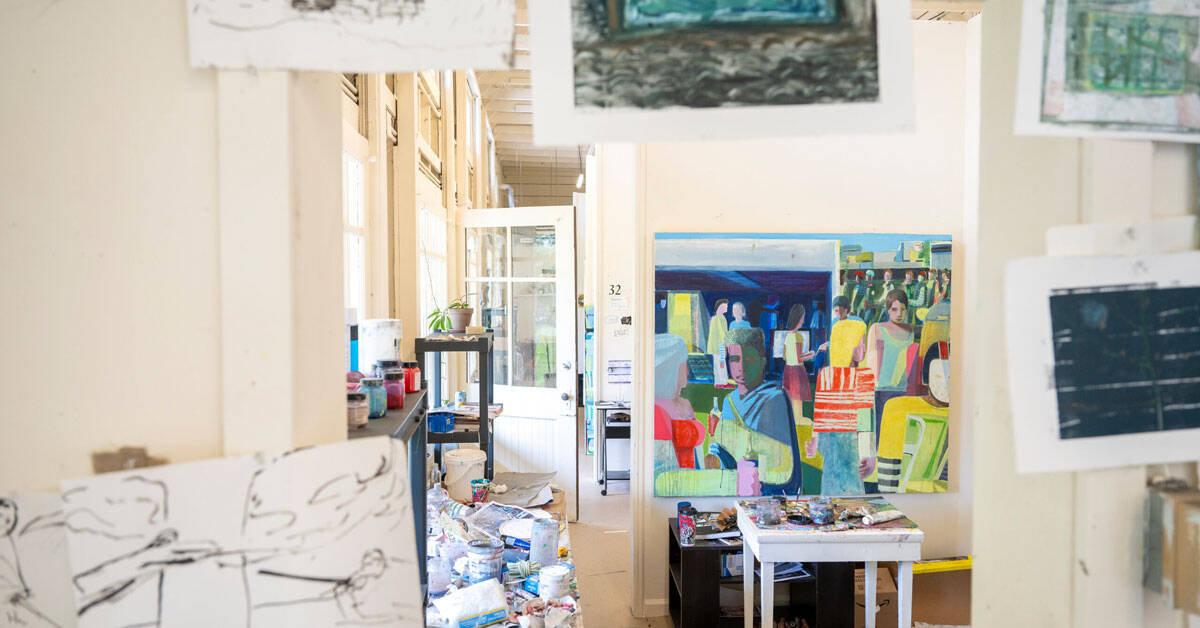 A view inside art studios