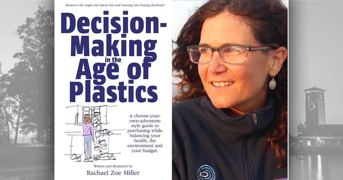 Decision Making in the Age of Plastics book cover and Rachael Zoe Miller's headshot