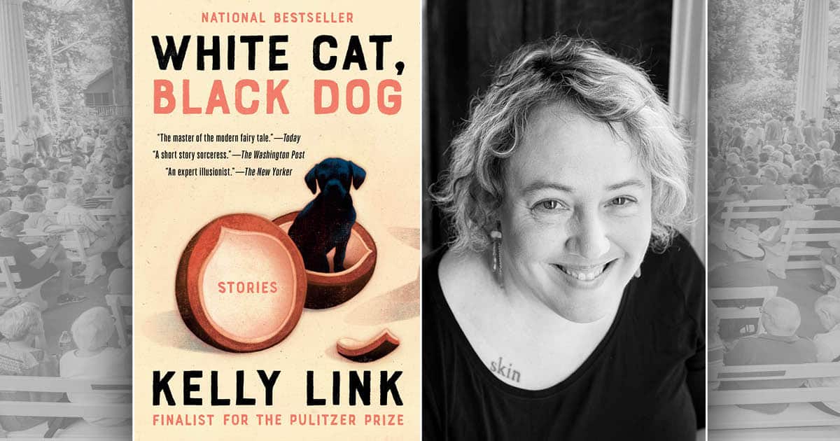 White Cat, Black Dog book cover and Kelly Link's headshot