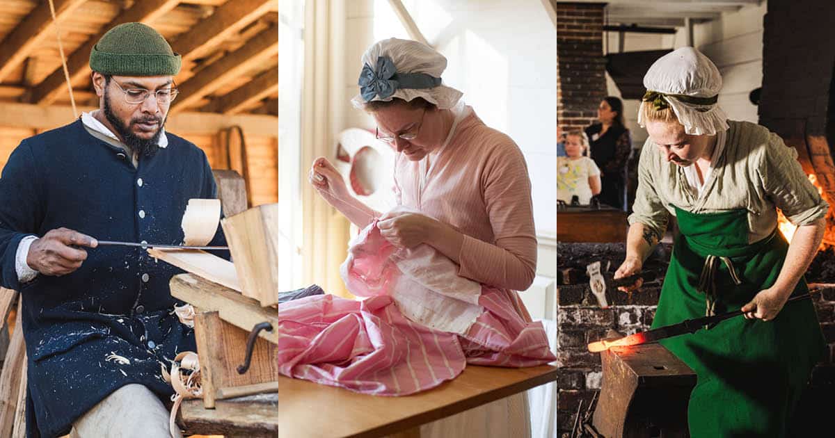 Colonial Williamsburg Historic Trades & Skills Demonstrations: Blacksmith, Cabinetmaker, Carpenter & Joiner